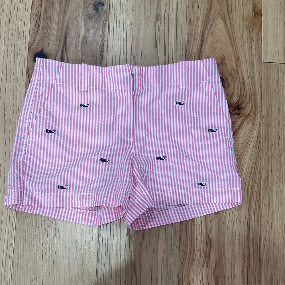 Vineyard Vines Pink Striped Seersucker Girls  Shorts